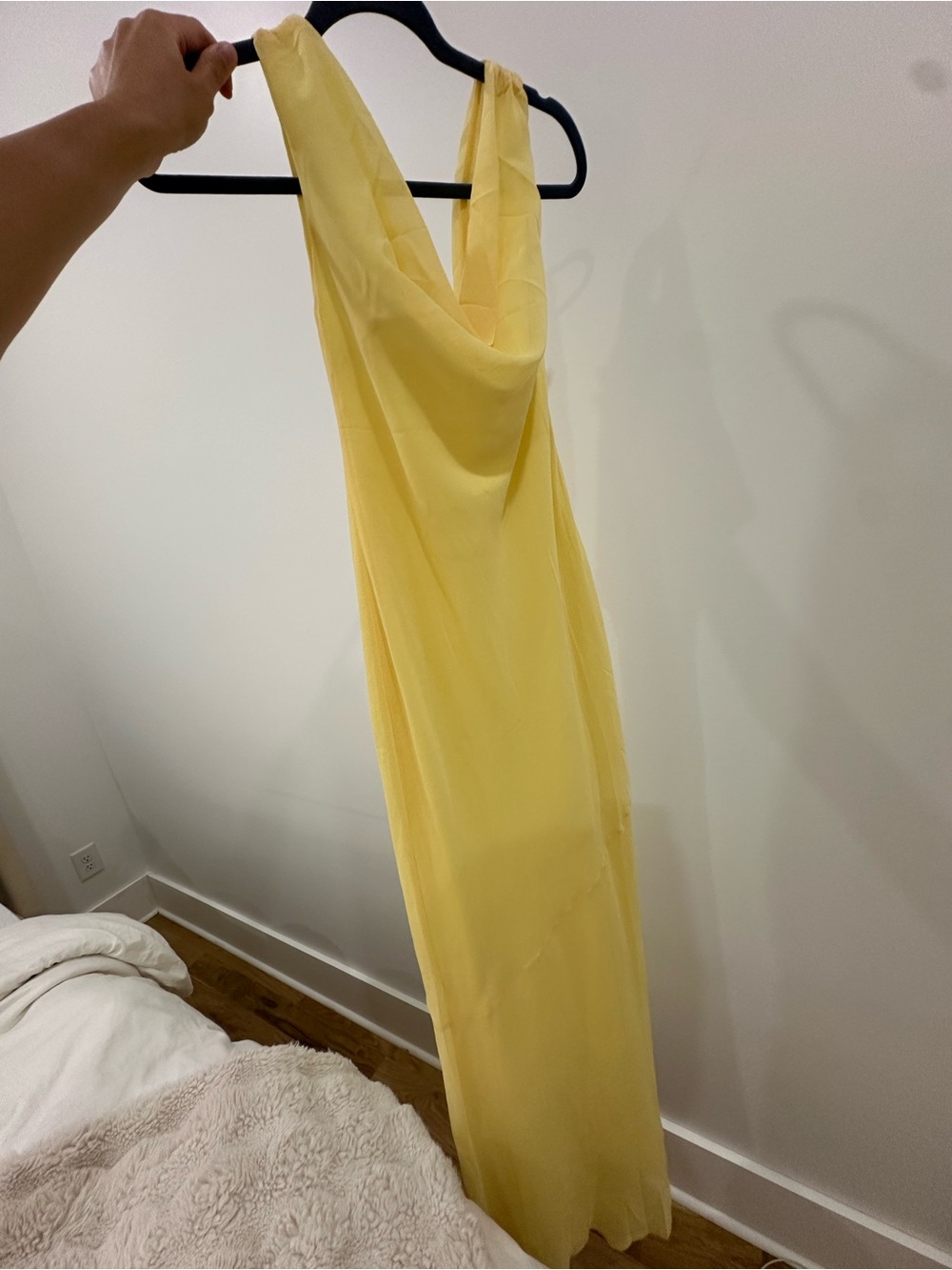 Boohoo Yellow Cowl Neck Maxi Dress